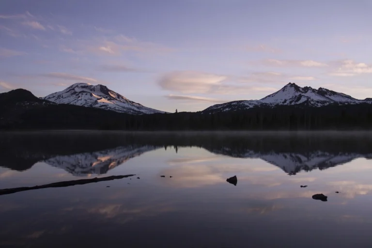 Alpine ridge and lake landscape